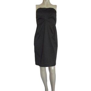 New York & Company 6 Dark Brown Strapless Empire Waist Sheath Cotton Dress small